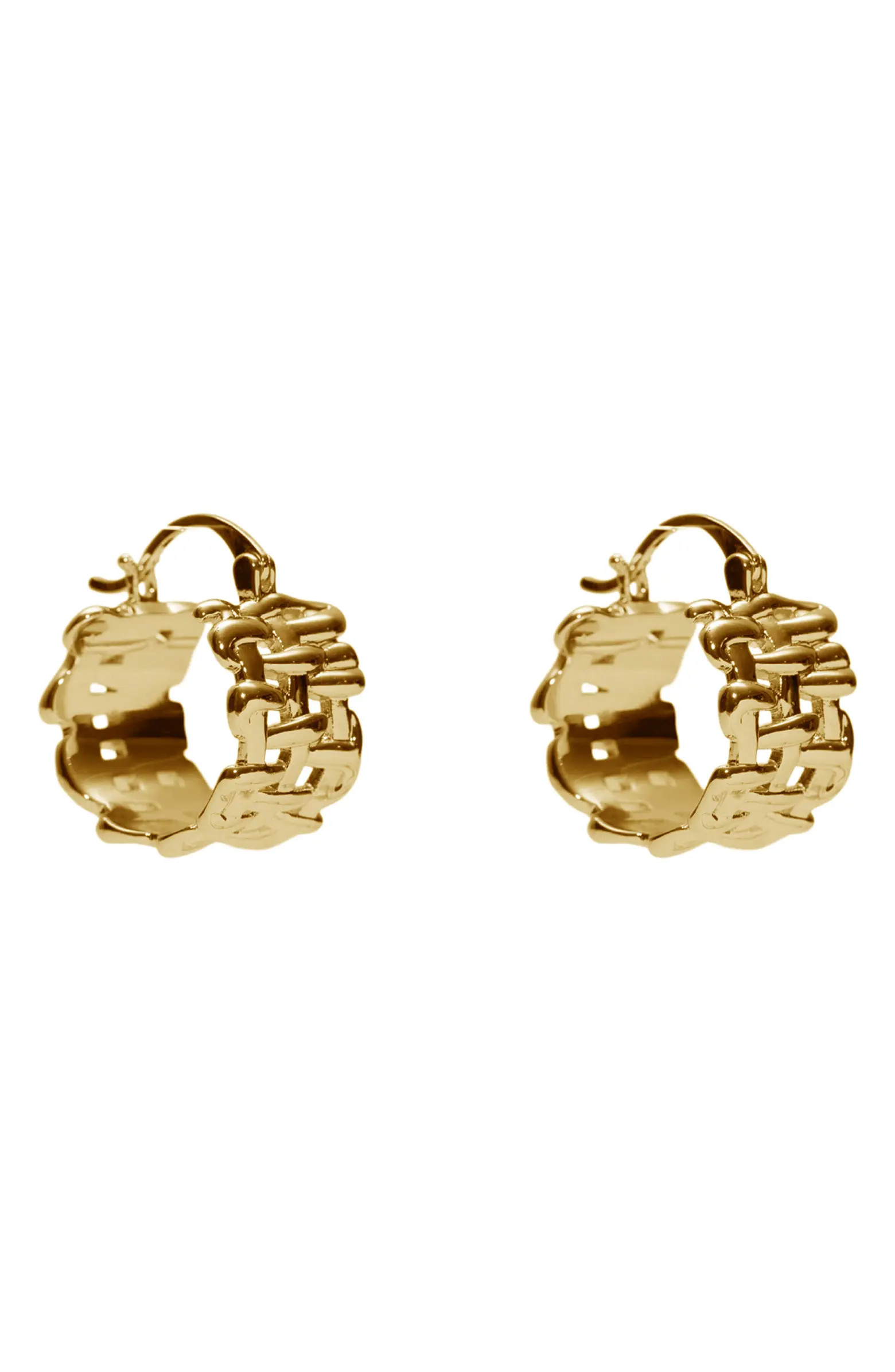 Argento Vivo Sterling Silver Textured Huggie Hoop Earrings | Nordstrom | Nordstrom