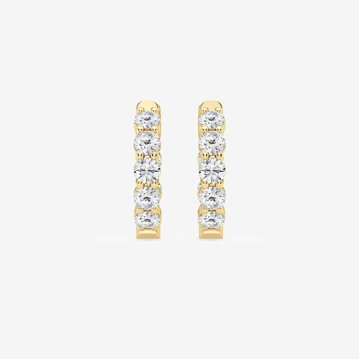 2 ctw Round Lab Grown Diamond Inside Out Hoop Earrings | Grown Brilliance