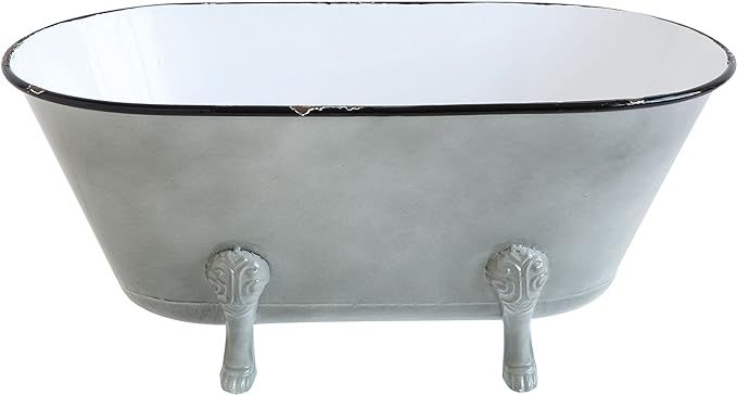 Creative Co-Op Decorative Metal Bathtub Container with Feet | Amazon (US)