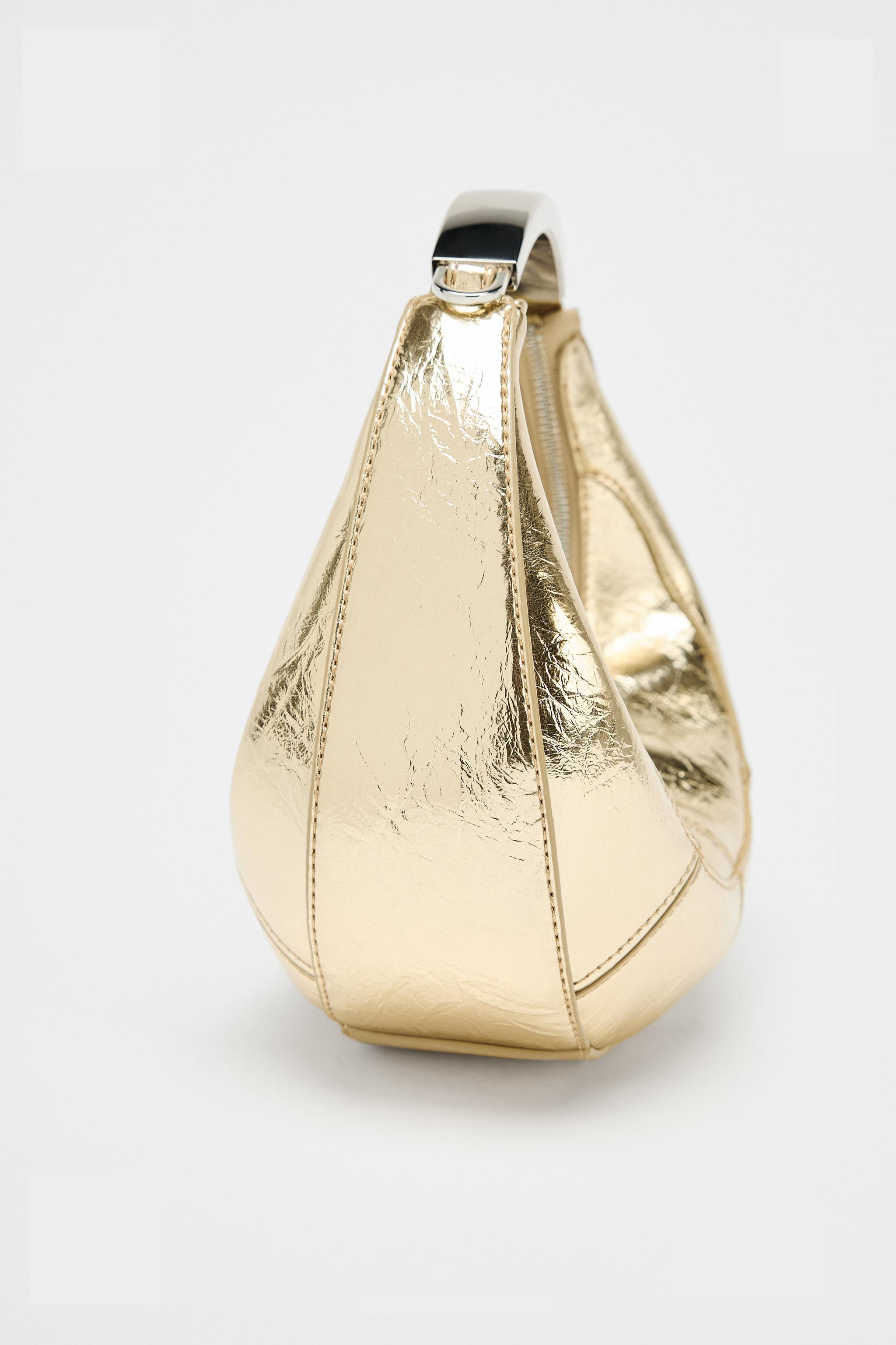 OVAL BAG WITH METAL HANDLE Golden Black | Zara US