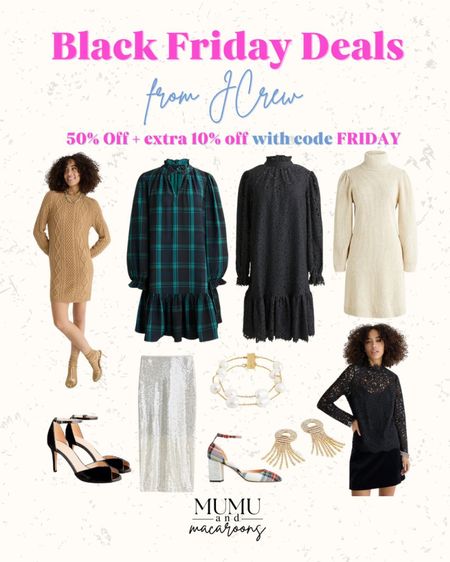 50% off holiday outfit ideas from JCrew!

#modestfashion #holidayoutfitinspo #partydress #sweaterdress 