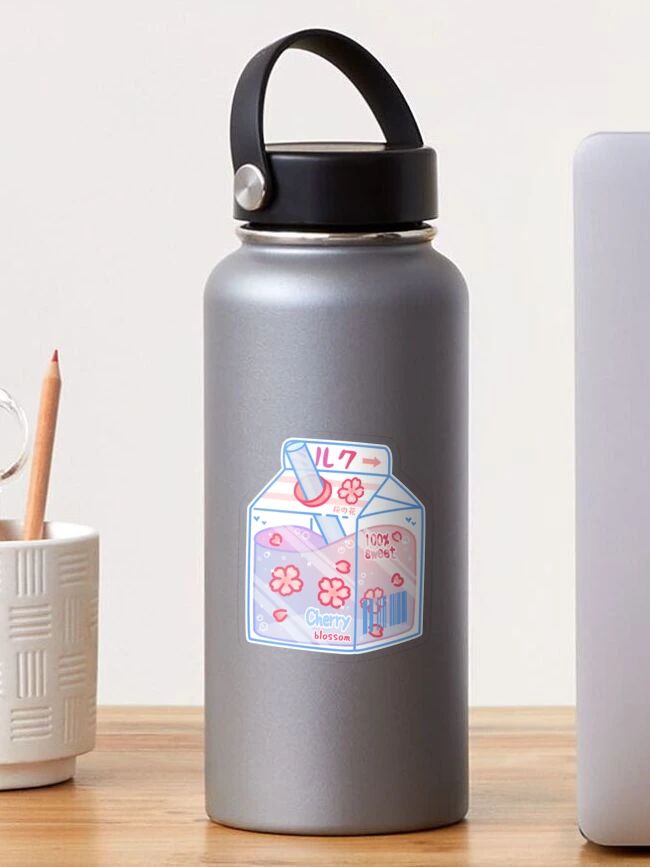 Kawaii sakura pastel milkcarton Sticker | Redbubble (US)