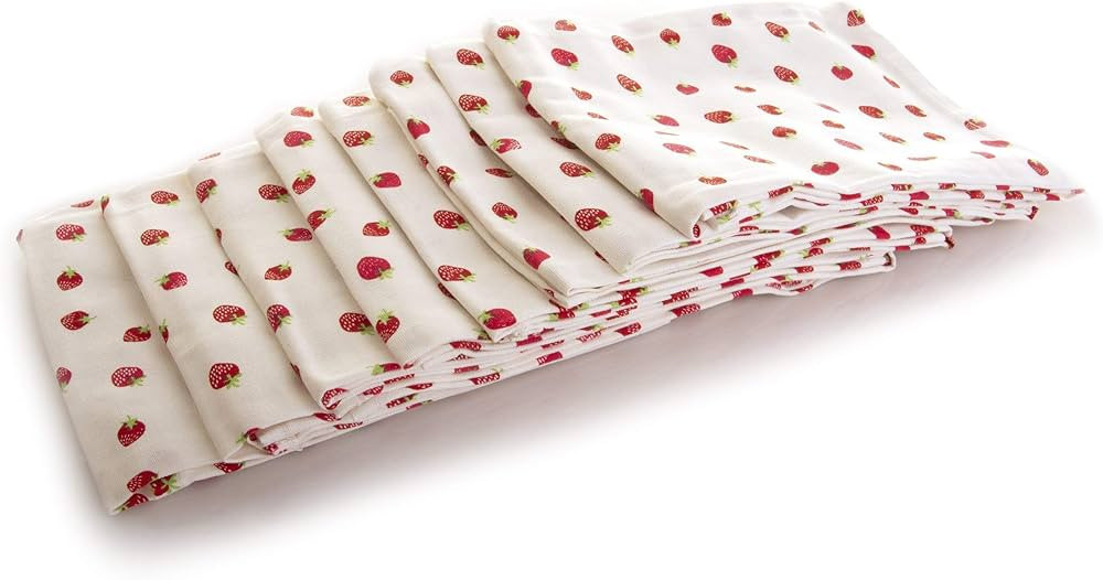 100% Cotton Strawberry Hand Towel- Kitchen Dish Towel- Tea Towel - Flour Sack Towel (Set of 4) | Amazon (US)