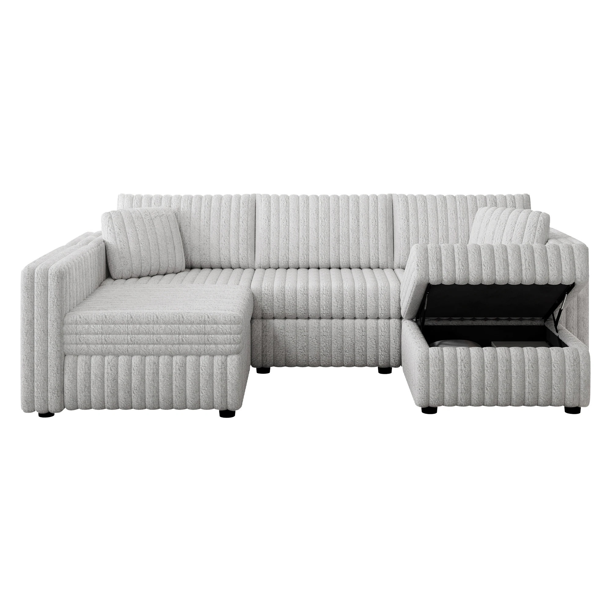 SINOFURN 106.3-in W Modern Gray 6-seater Sectional one_size | SYD180015GY | Lowe's