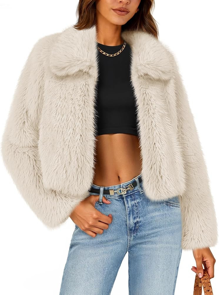 MEROKEETY Women's 2025 Winter Coats Furry Faux Fur Jackets Long Sleeve Coat Trendy Warm Outerwear... | Amazon (US)