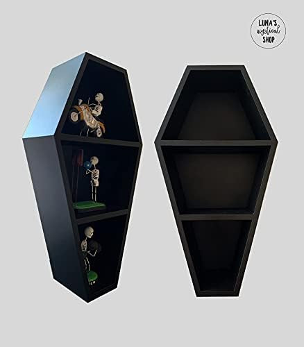 Luna's Mystical Coffin Shelf - Horror Gothic Decor - Black Floating Wooden Shelf for Wall or Table T | Amazon (US)