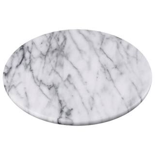Creative Home 8 in. Natural White Marble Round Trivet Cheese Board 84077 - The Home Depot | The Home Depot