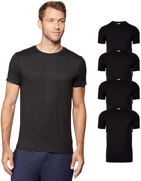 32 Degrees Mens 4 Pack Cool Crewneck T-Shirt | Anti-Odor | Quick Drying | 4-Way Stretch | Amazon (US)