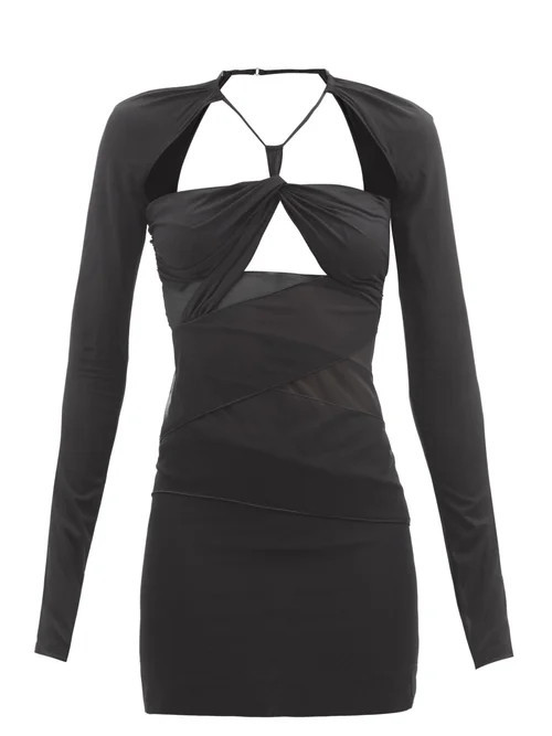 Nensi Dojaka - Cutout Crepe Mini Dress - Womens - Black | Matches (UK)
