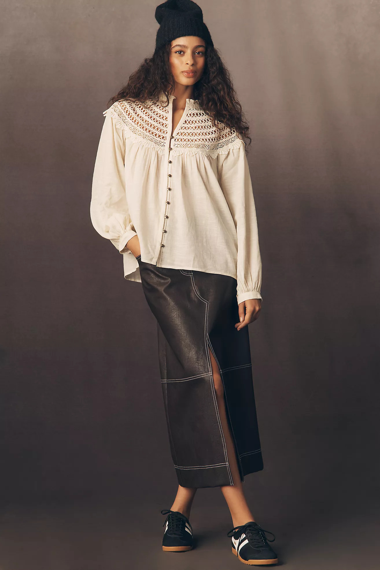 Pilcro Lace Yoke Peasant Blouse | Anthropologie (US)