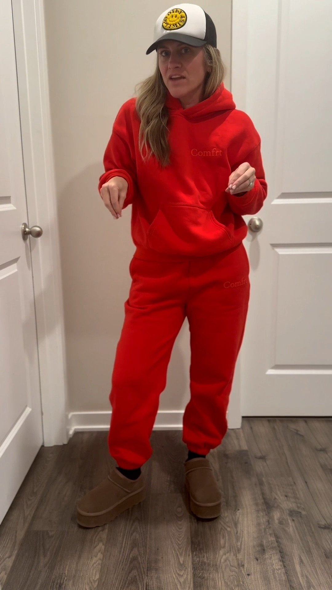 Fit for Texas Roadhouse. Sweat sets are always the answer. 

I’m wearing the kids XL in top and bottom  

#LTKootd #LTKPetite #LTKOver40