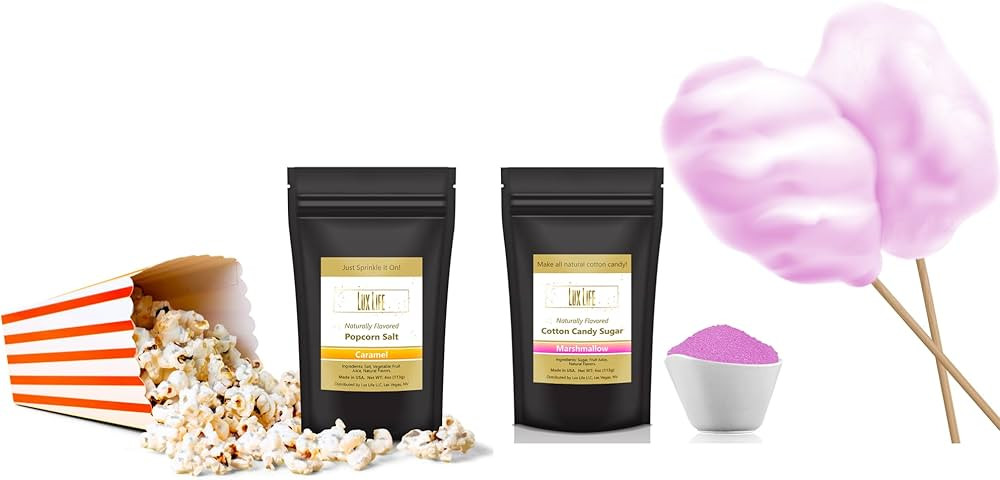Lux Life - All-Natural 4oz Popcorn Seasoning and Cotton Candy Delights - Includes Cotton Candy Fl... | Amazon (US)