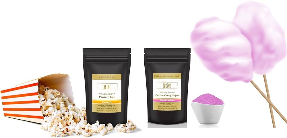 Lux Life - All-Natural 4oz Popcorn Seasoning and Cotton Candy Delights - Includes Cotton Candy Fl... | Amazon (US)