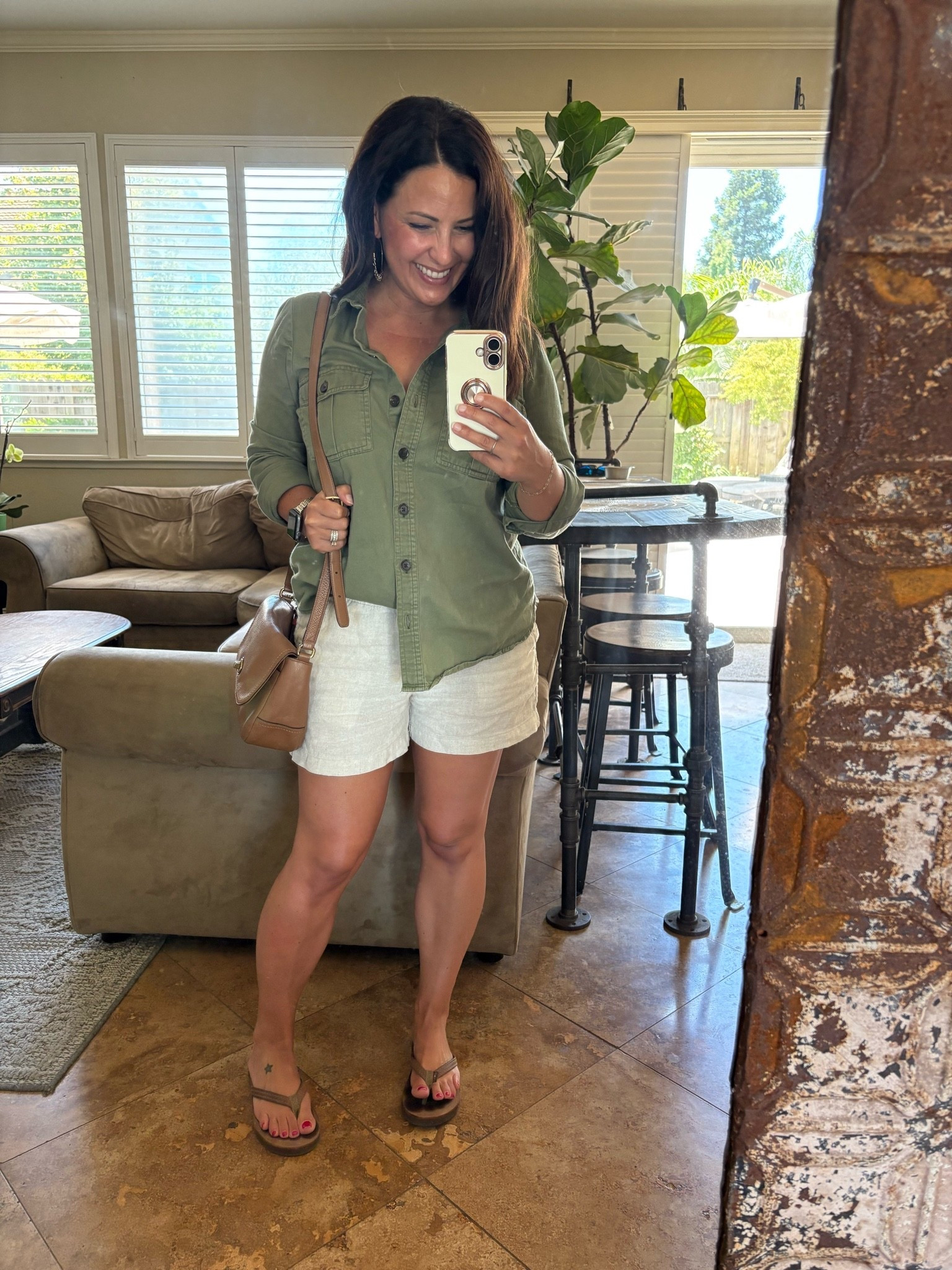 Easy summer uniform ☀️

An olive utility shirt, off-white linen shorts, and comfortable sandals for a day of errands, basketball, and camp drop-off. Lightweight, breathable, and easy to wear when it’s pushing 90°. Wearing a small in both.

#LTKStyle #SummerOutfit #PetiteStyle #CasualSummerStyle #LinenShorts #MomStyle #Over40Style

#LTKPetite #LTKOver40 #LTKmomlife