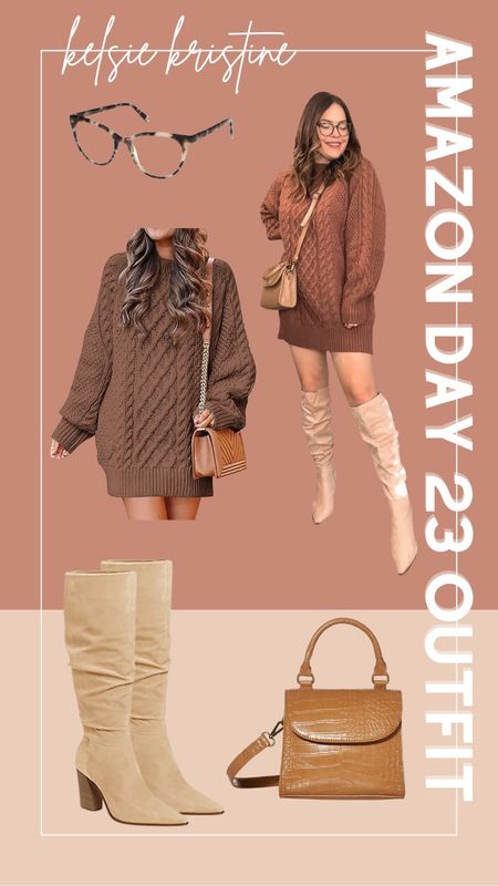 Amazon sweater dress / tall boots / midsize style - linking similar boots to the Vince camuto 

#LTKcurves #LTKstyletip