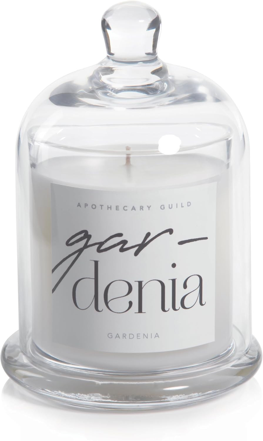 Zodax Apothecary Guild Jar Candle with Glass Cloche, 10.19 oz - Gardenia | Amazon (US)
