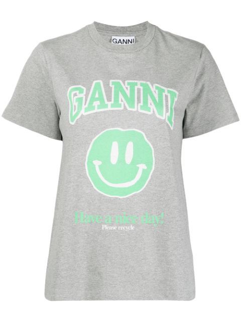 smiley-face print logo T-shirt | Farfetch (RoW)