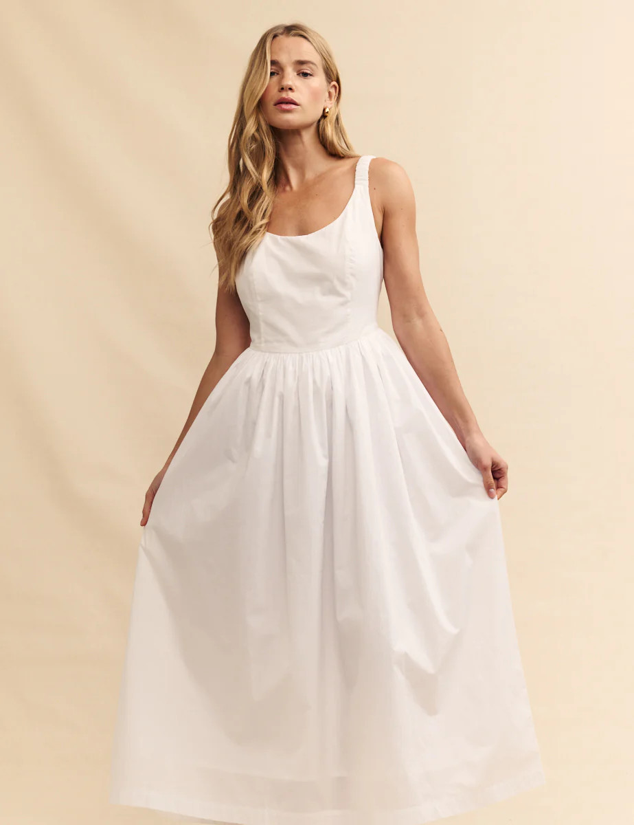 White Fitted A-line Marina Midi Dress
  

  
    
      £51.00
      £85.00 | Nobody's Child