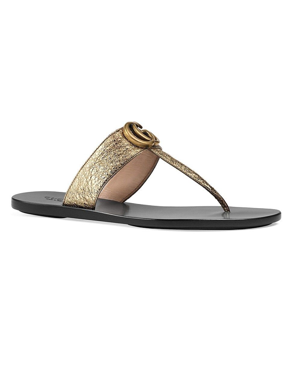 Marmont Leather Thong Sandals With Double G | Saks Fifth Avenue
