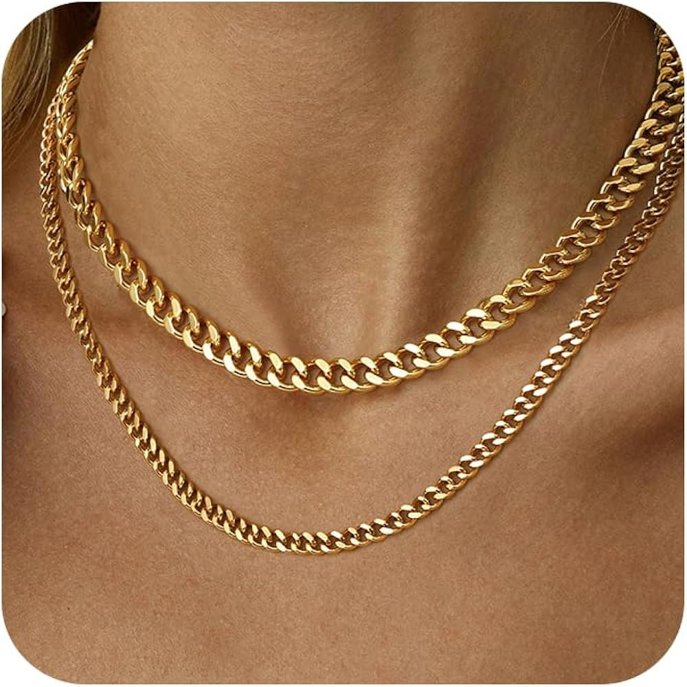 Layered Toggle Clasp Necklaces for Women - 14K Gold Plated Dainty Fashion Paperclip Necklace Hear... | Amazon (US)