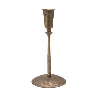 9" Antique Brass Hand-Forged Hammered Metal Taper Candle Holder | Michaels Stores