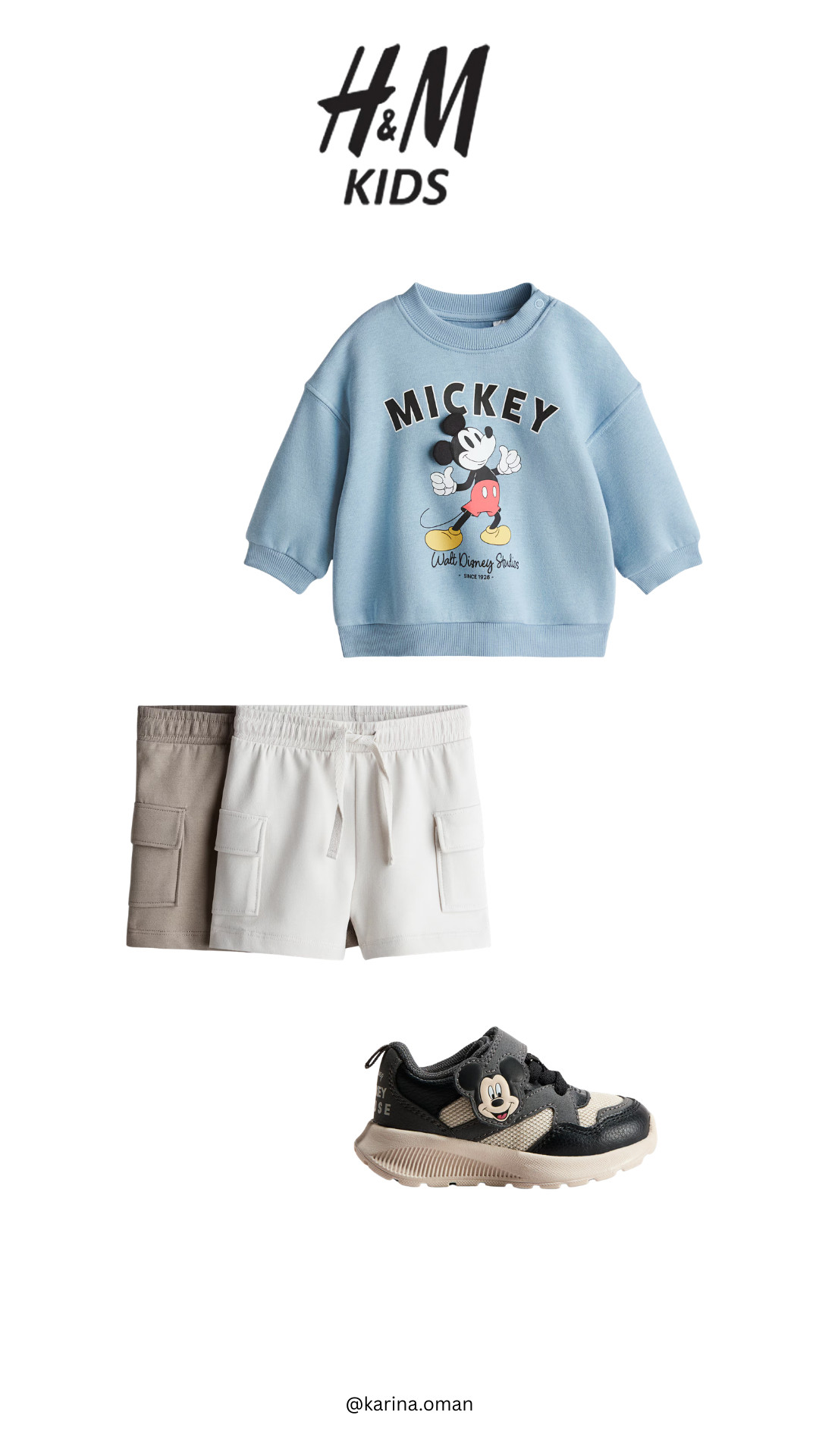 If you're looking for a toddler Disney outfit or theme park outfit idea, this one from H&M Kids is so cute. The printed sweatshirt paired with cargo sweatshorts and color-block sneakers is perfect for Disney trips, family vacations, or casual toddler outfits.

#disneyoutfit #toddlerdisneyoutfit #themeparkoutfit #toddlerboyoutfit #hmkids #toddlerstyle #boymomlife 

 #LTKSpringSale #LTKBaby #LTKKids