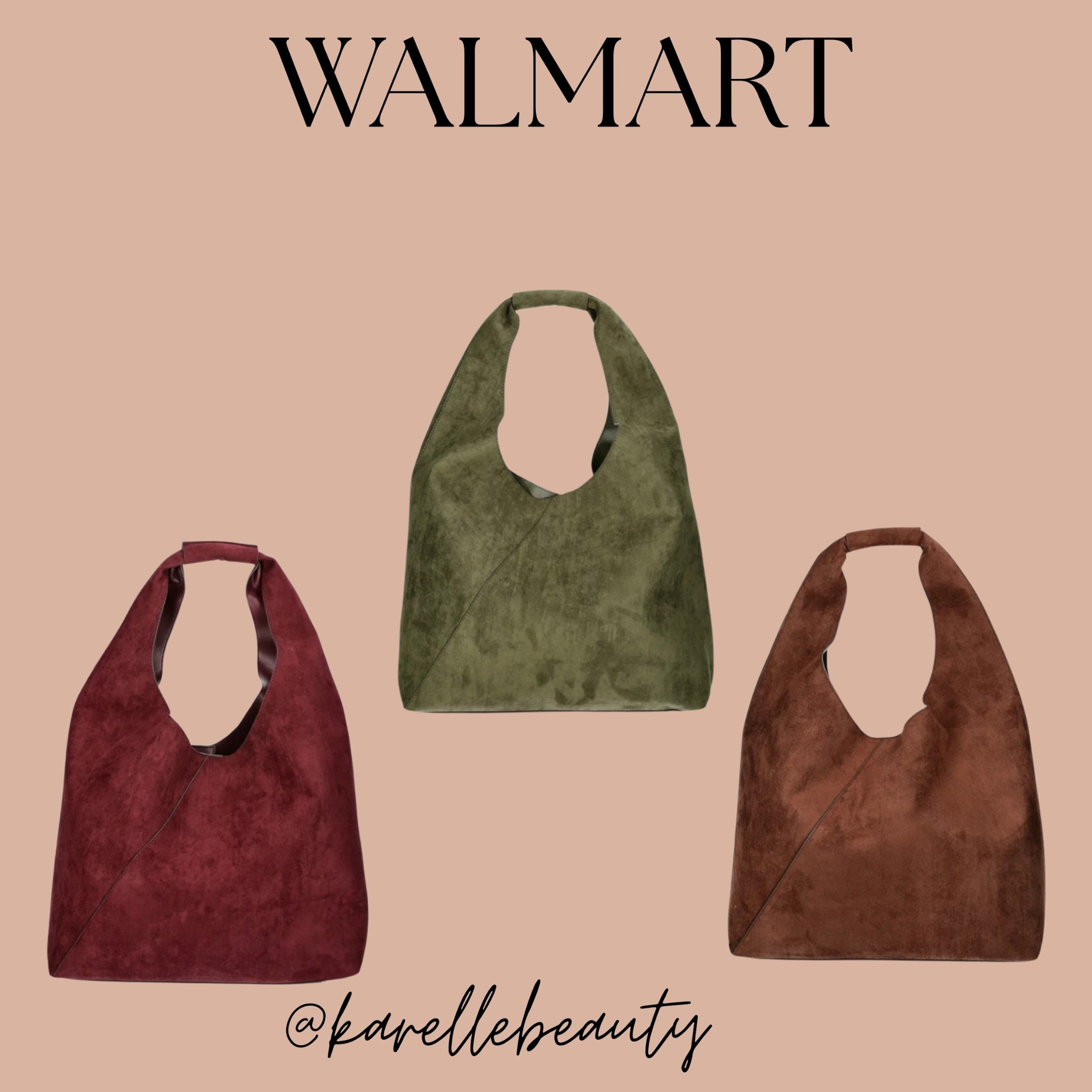Time and Tru Faux Suede Hobo Bag. 

#LTKItBag #LTKFindsUnder50 #LTKSeasonal