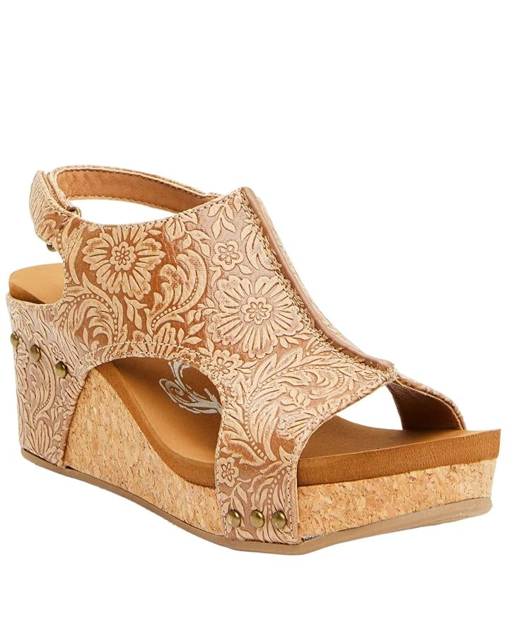 Very G Womens Isabella Tooled 2 Wedge Heel Platform Sandal | Amazon (US)