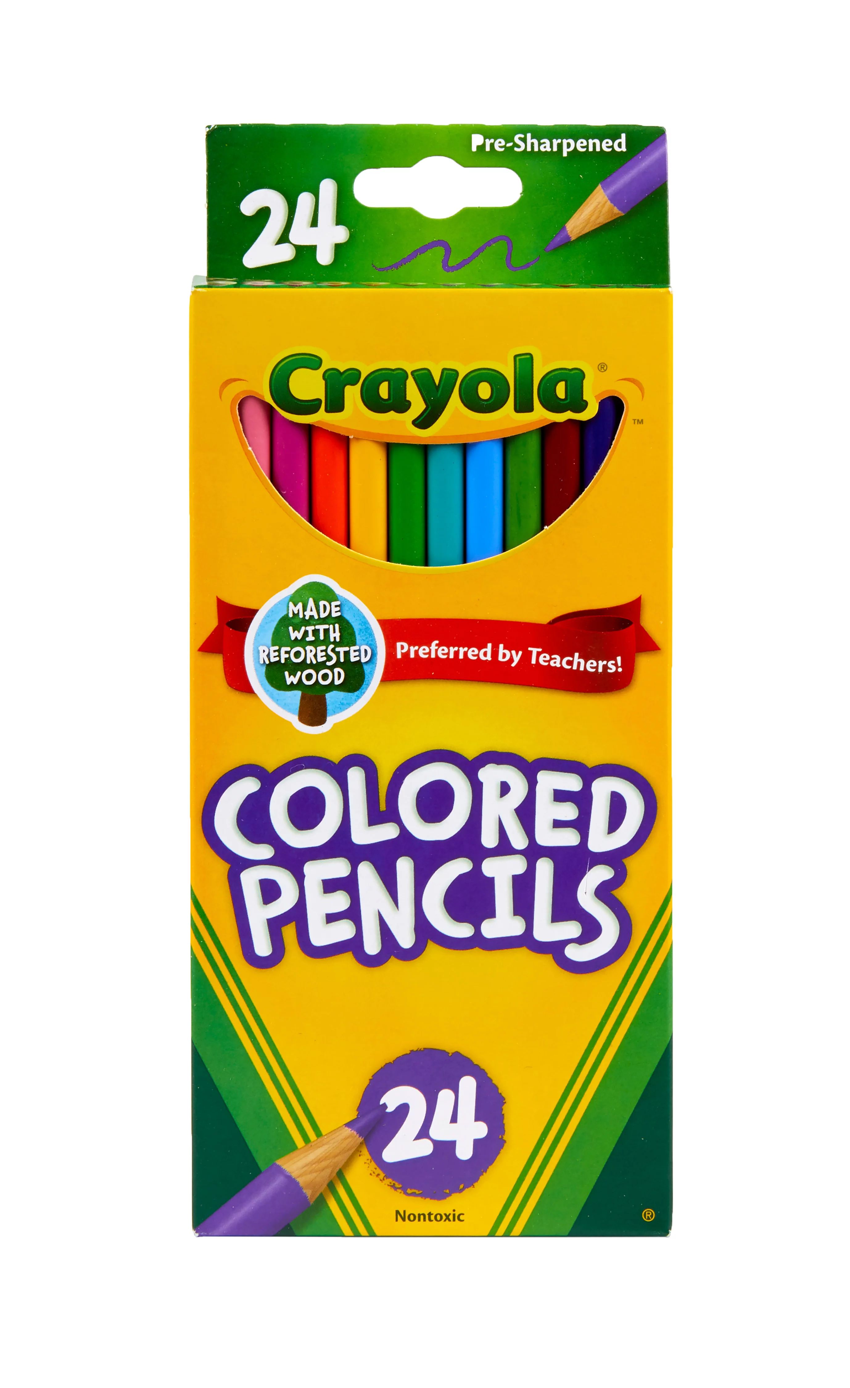 Crayola Colored Pencils, Assorted Colors, Pre-sharpened, 24 Count - Walmart.com | Walmart (US)