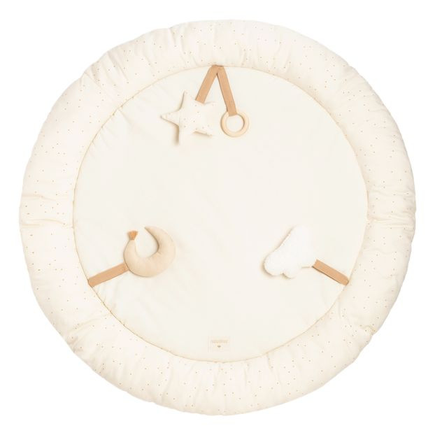 Organic Cotton Growing Green Early Learning Play Mat D100cm Cream | Smallable DE