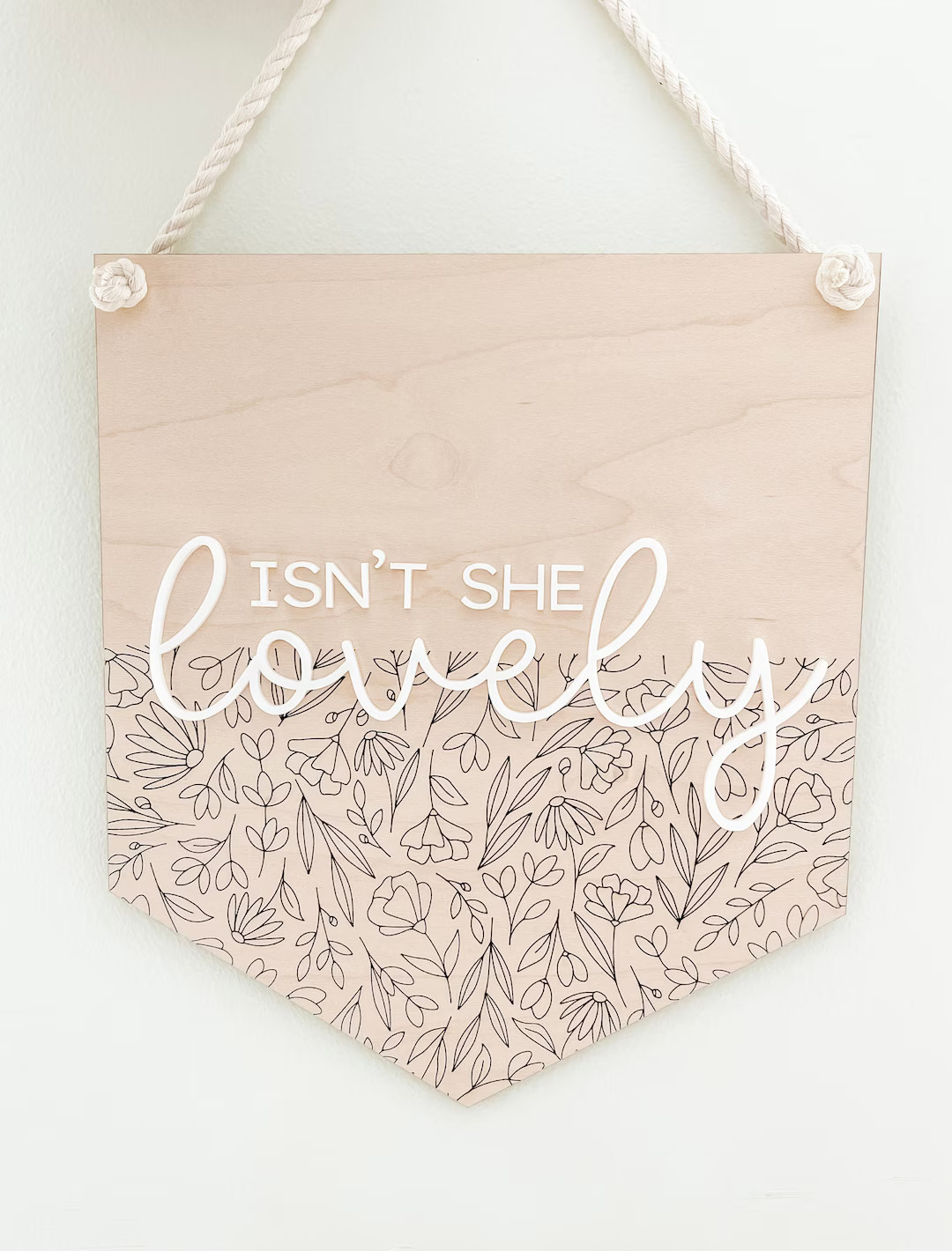 Isn’t she lovely sign, Nursery Sign, Girls Bedroom Decor, Custom Name Wood Baby Kids Wall Art, ... | Etsy (US)