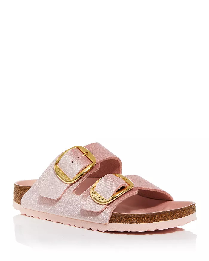 Women's Arizona Big Buckle Velvet Slide Sandals | Bloomingdale's (US)