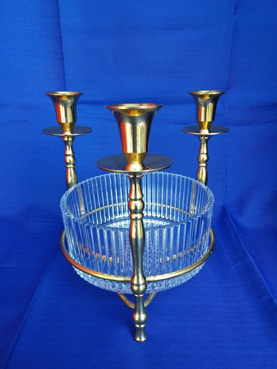 Solid Brass & Crystal Table Decor Candle Holder | Etsy (CAD)