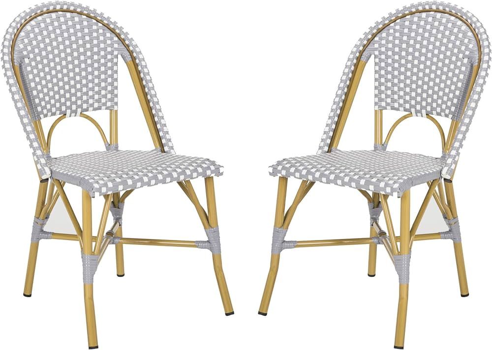 Safavieh Home Collection Hooper Indoor-Outdoor Stacking Side Chairs | Grey, White Light Brown | S... | Amazon (US)
