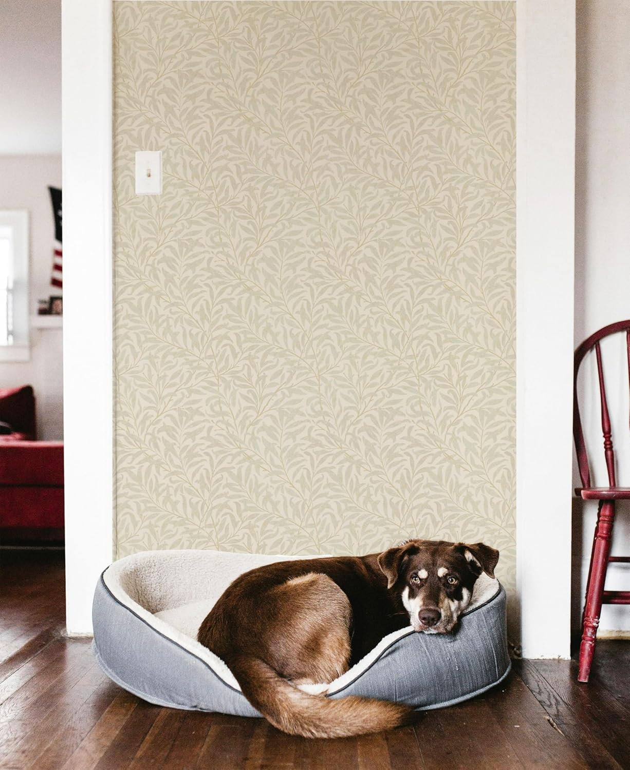 William Morris Neutral Beige Botanical Leaf Peel and Stick Wallpaper - Temporary Wallpaper for Ac... | Amazon (US)