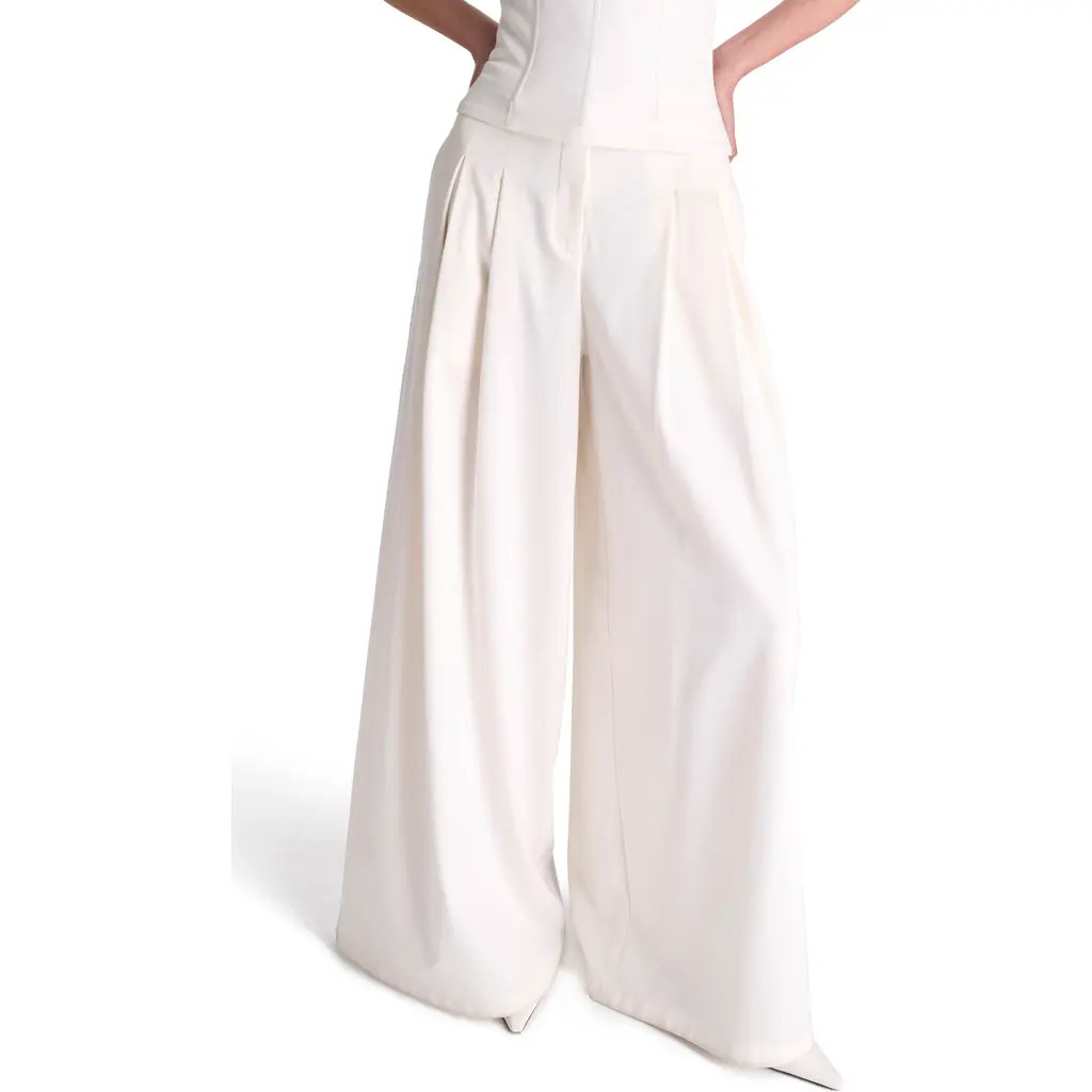 TWP Drew Stretch Cotton & Wool Wide Leg Pants in Ivory at Nordstrom Rack, Size 8 | Nordstrom Rack