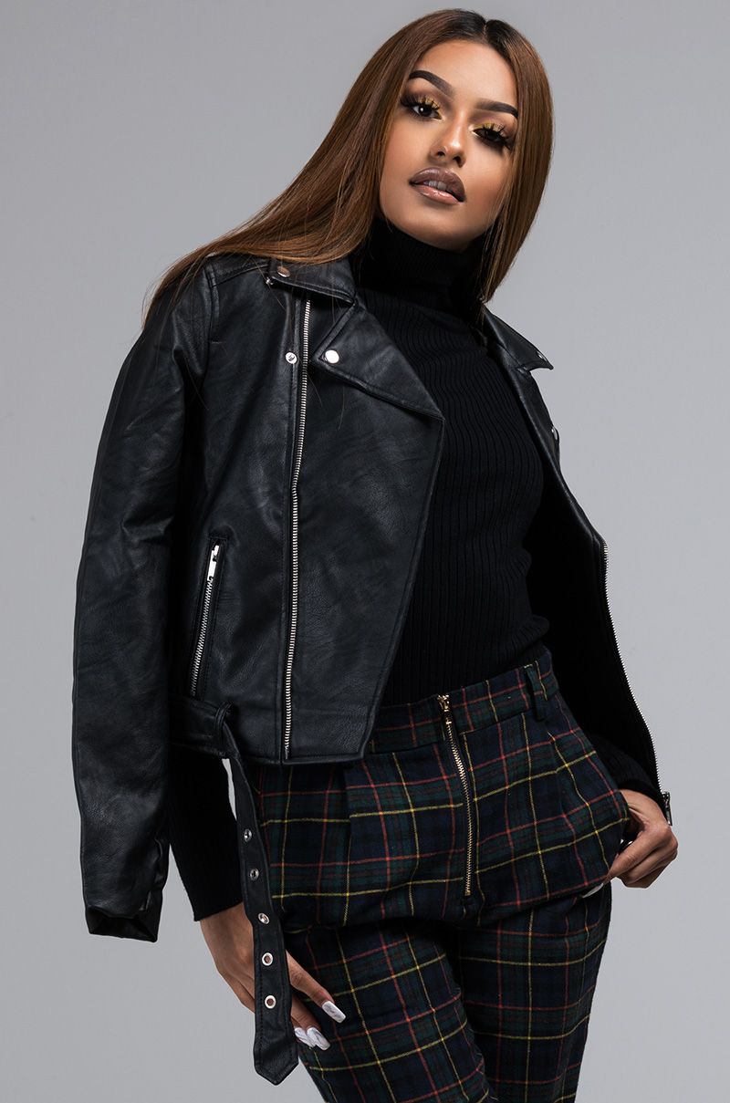 AKIRA Really Dont Care Crop Moto Jacket | AKIRA