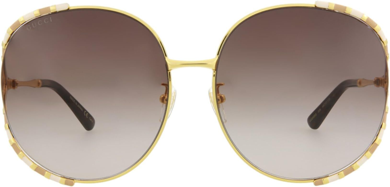 Gucci Women's Feminine Fork Round Sunglasses | Amazon (US)