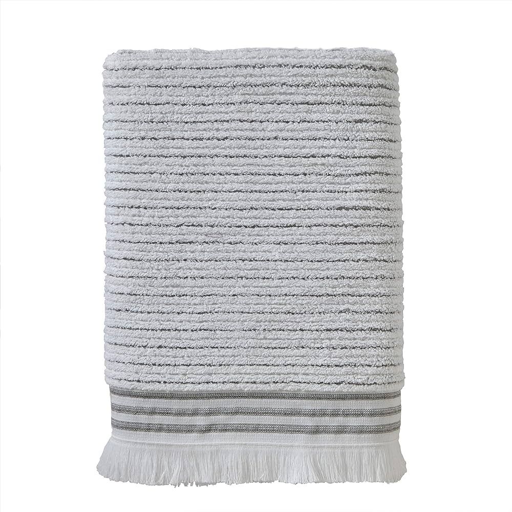 SKL Home by Saturday Knight Ltd. Subtle Stripe Bath Towel,White/Grey 28x54 | Amazon (US)