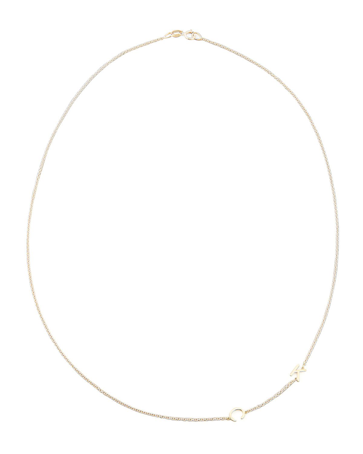 Mini 2-Letter Personalized Necklace, 14k Yellow Gold | Neiman Marcus