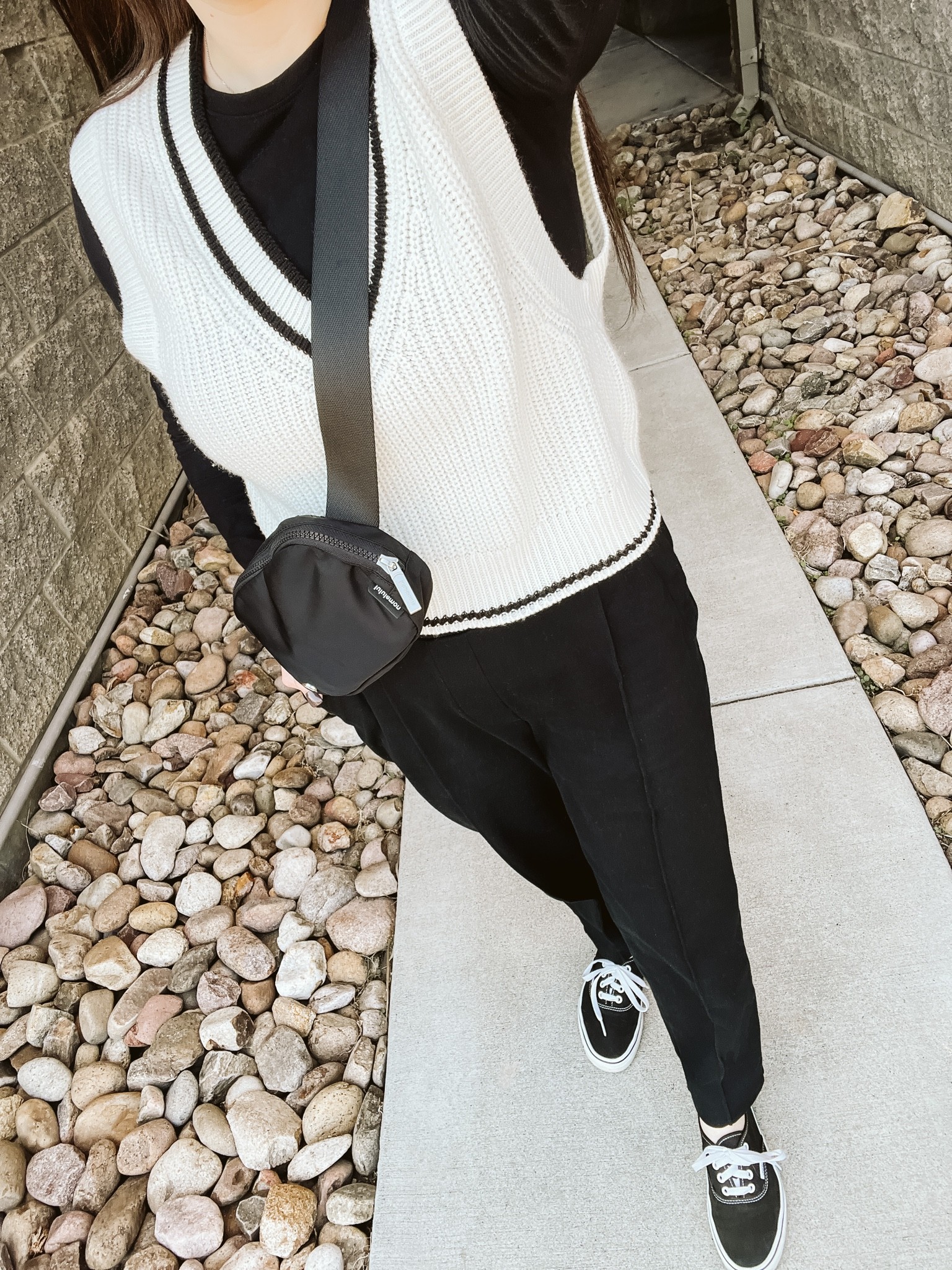 comfy trendy fall outfit | 90s inspired fashion | straight ankle pants | sweater vest | neutral clothing | mom style | modest fashion | cool weather outfit | church outfit | outfit of the day | ootd | budget friendly style | 

#LTKfit #LTKunder100