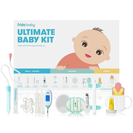 Frida Baby Ultimate Baby Kit, 10 piece New Born Essentials Gift Set Includes Wellness Sick Day, G... | Amazon (US)