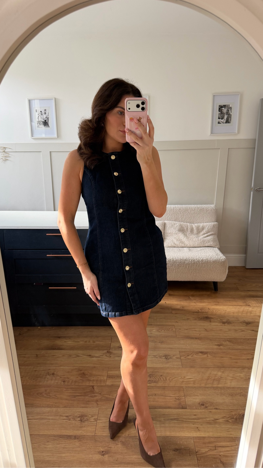 Midsize brunch outfit 🥂 
Brunch 
Denim dress 
New look 
Suede heels 
Over 30 
Size 12 


#LTKdatenight #LTKuk #LTKdresses