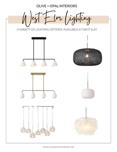 Check out these beautiful lighting options available at West Elm!
.
.
.
Black Pendant Light
Black Island Light
Gold Pendant Light 
Gold Island Light 
Nickel Island Light
Capiz Pendant Light
Kitchen Lights 


#LTKbeauty #LTKhome #LTKstyletip