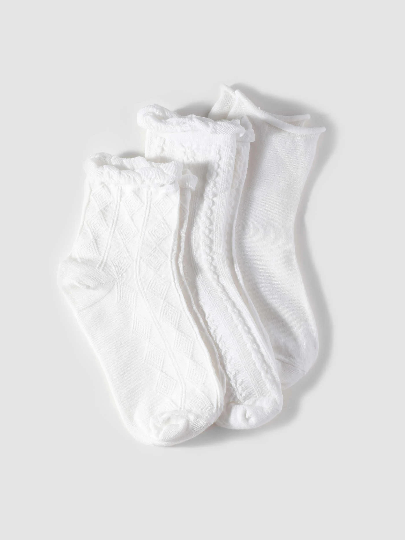 3 Pairs Solid Cable Classic Knit Socks Set | Cider