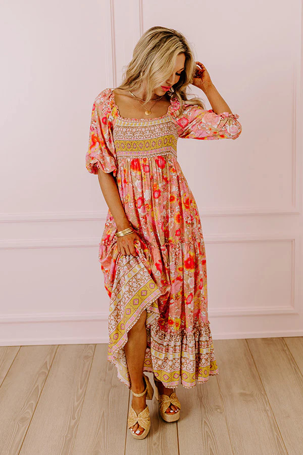 Sips And Smiles Floral Midi | Impressions Online Boutique