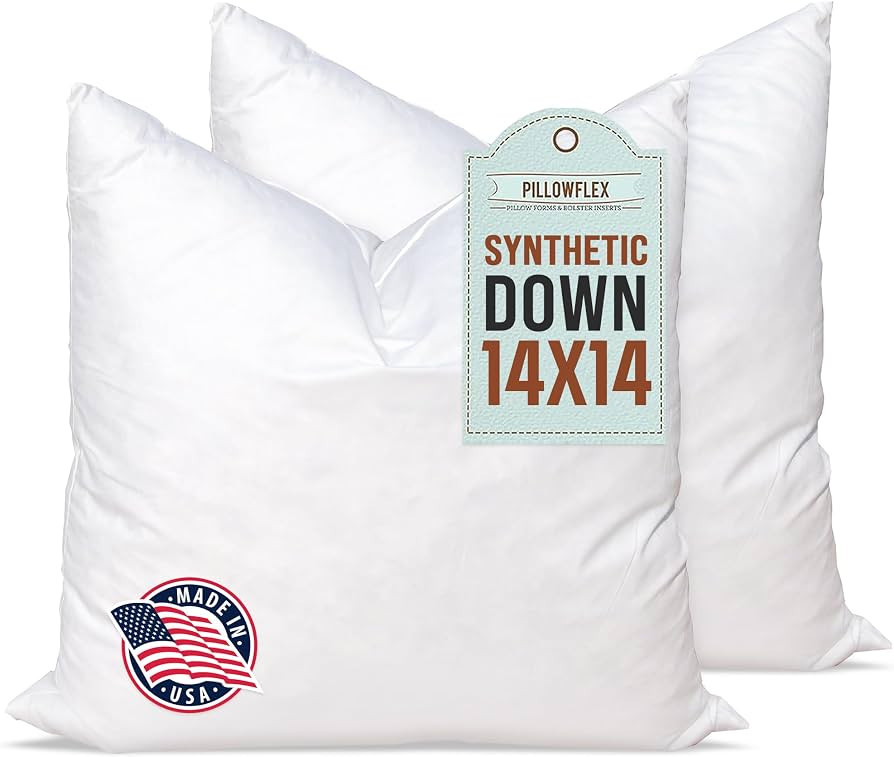 Pillowflex Synthetic Down Alternative Pillow Inserts for Shams - Comfy Pillows for Sleeping, Perf... | Amazon (US)