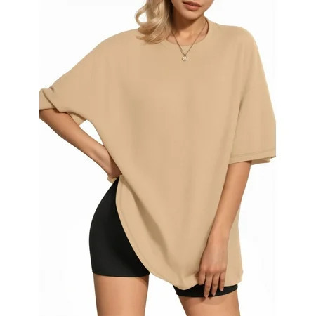 MOYIKO Oversized T Shirts for Women Crewneck Loose Fit Tees Summer Tops | Walmart (US)