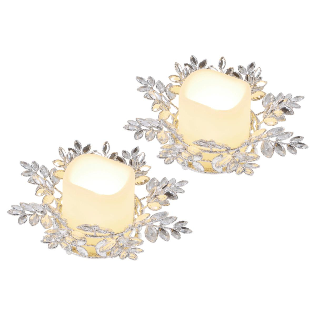 august & leo Jeweled Leaf Candle Holder - Set of 2  - 22652659 | HSN | HSN