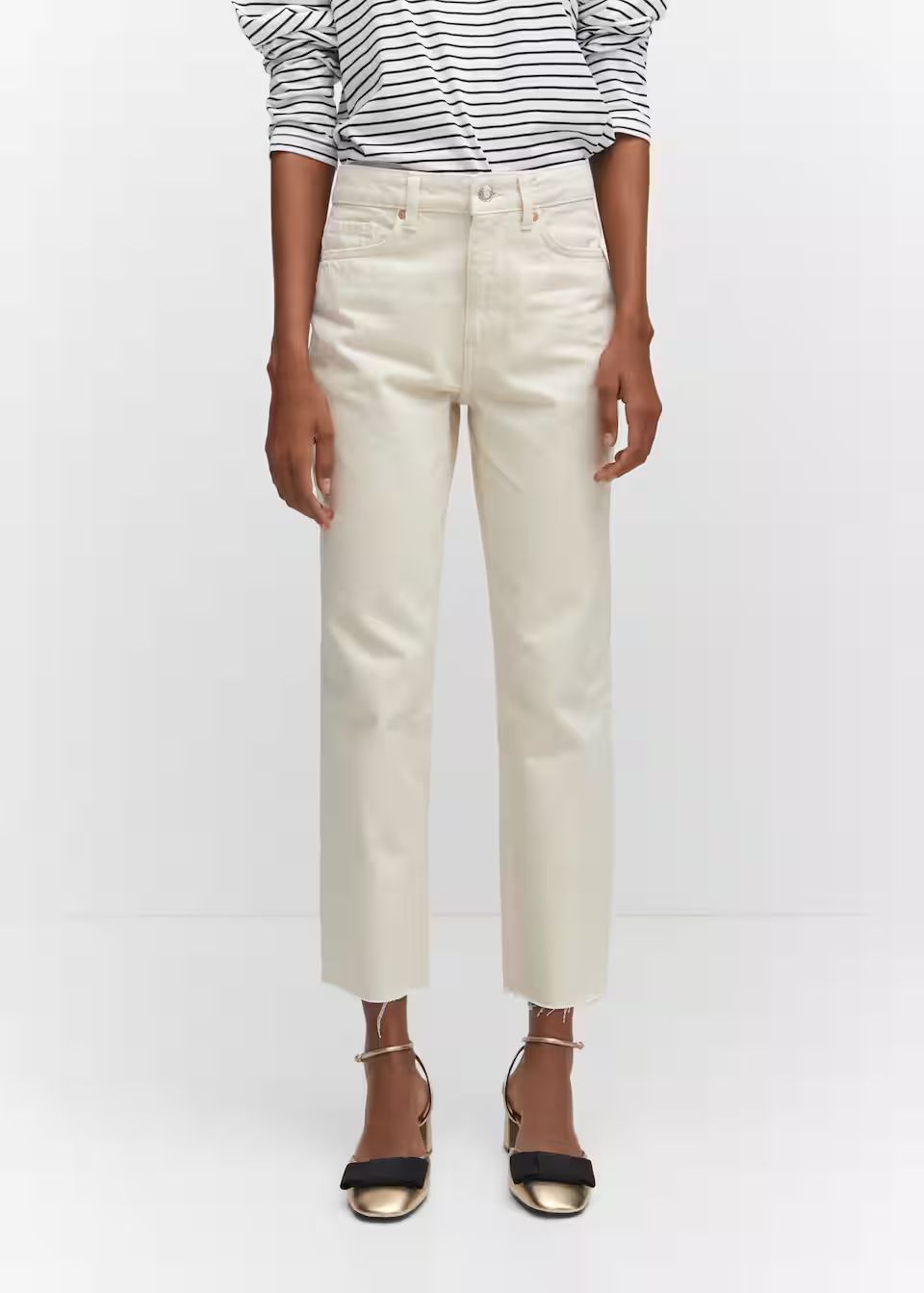 Straight-fit cropped jeans | MANGO (US)